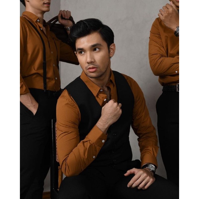 Elgant Basic Shirt Light Brown Male Id