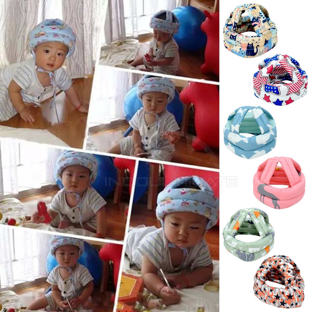 1Pcs Bantalan Pelindung Kepala Bayi Topi Pelindung Kepala Bayi Baby Head Protector Baby Head Safety Helmet Helm Pelindung Kepala Bayi Topi Bayi Topi Anak HR-02