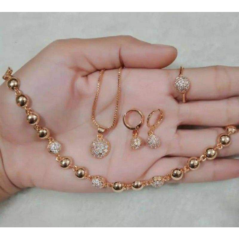 SET PERHIASAN GOLD TITANIUM PREMIUM FULL OVAL