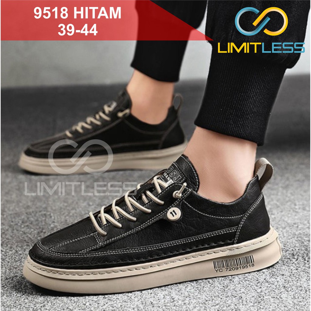 Sepatu Pria Sneakers Vulcanized Hitam Sepatu Cowok Low Cut Keren Sneakers Pria Vintage Original Casual