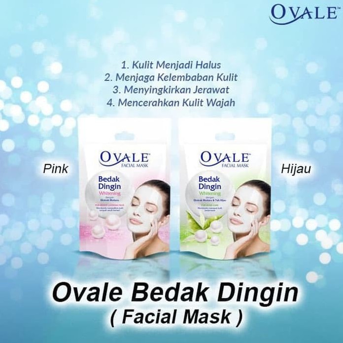 OVALE Bedak Dingin (FACIAL MASK)PINK /HIJAU