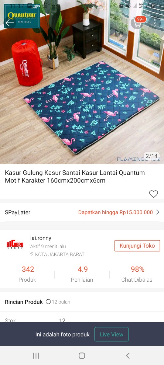 Kasur Gulung Kasur Santai Kasur Lantai Quantum Motif Karakter 160cmx200cmx6cm