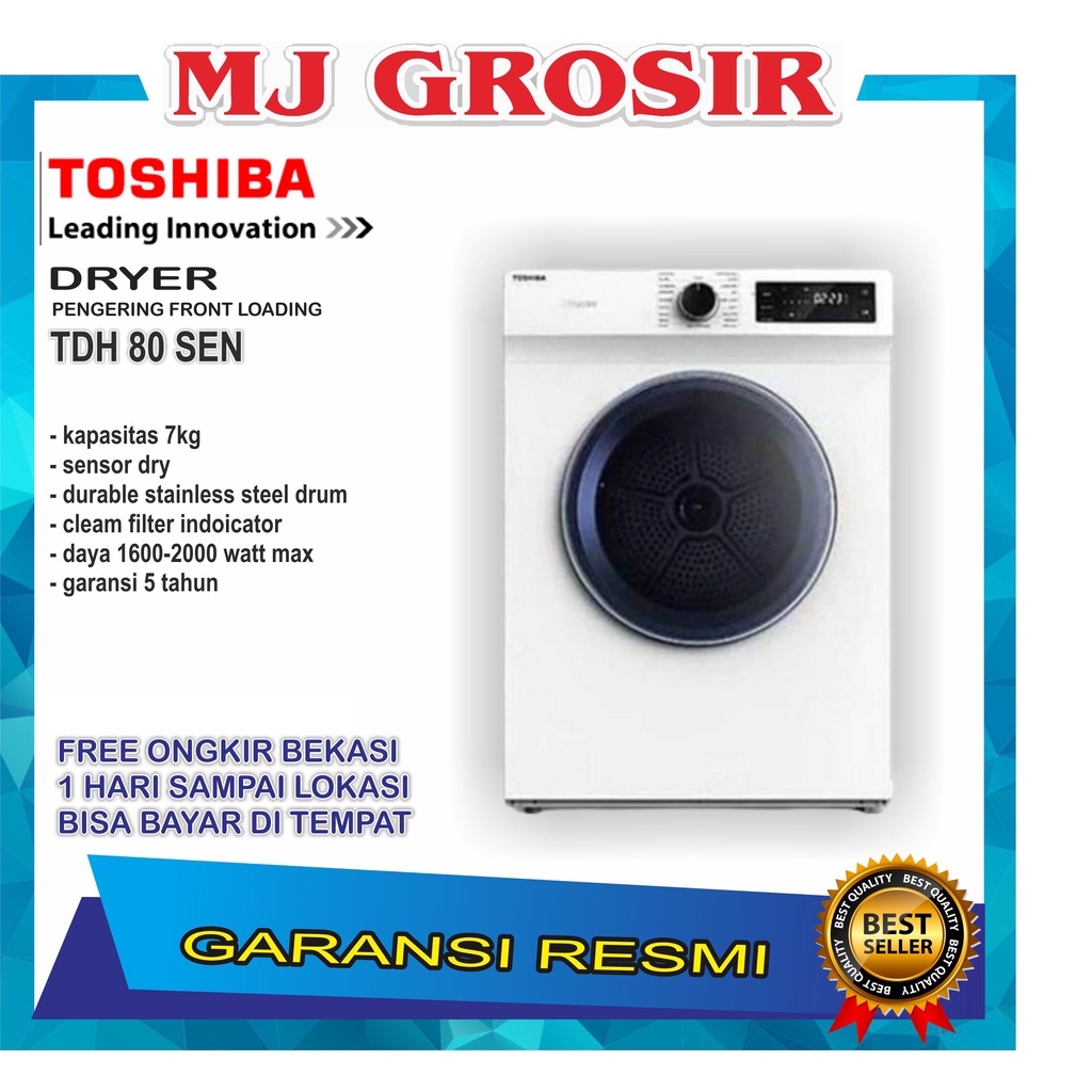 PENGERING DRYER TOSHIBA TD-H 80 SEN 7 KG 1 TABUNG TDH80SEN