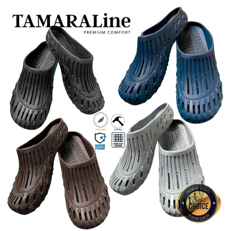 Sepatu Sandal Selop Slide Slip on Karet Pria Dewasa / Remaja - TAMARALINE 178 / Bahan Premium Lentur Empuk Ringan Kuat Anti Slip Anti Air / Model Sporty Santai Rumah Kerja Outdoor Kamar Mandi  Murah Original