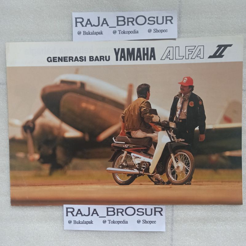 Poster brosur katalog leaflet jadul lawas Yamaha Alfa II/Alfa 2 Black Engine 1989