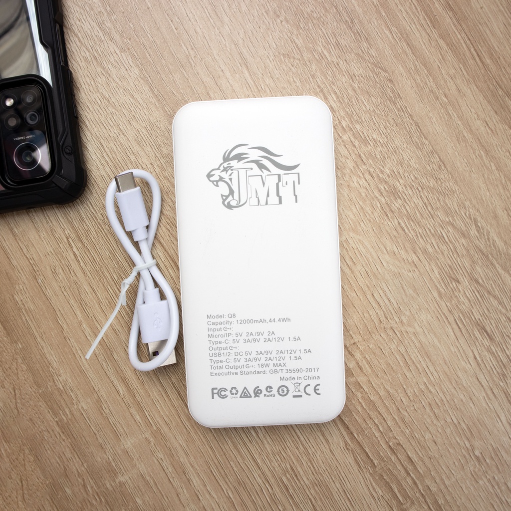 JM Tech Powerbank 10000mAh Dual Input Type C &amp; Micro Dual Output with LED Display Power Bank JM-P11