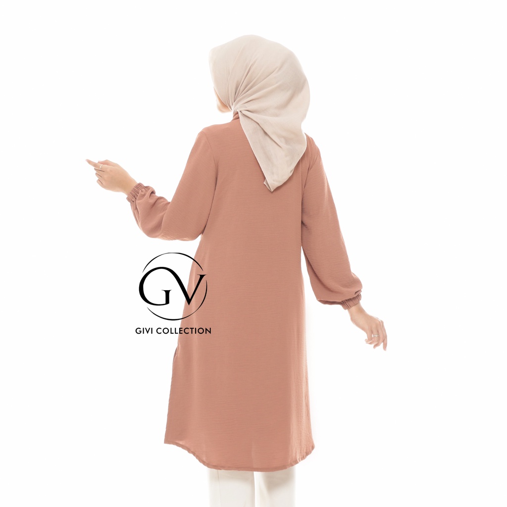 Nindy Cringkel tunik | tunik crinkle | dress kemeja tunik