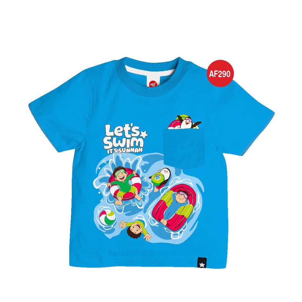 Kaos Pocket Anak Muslim Afrakids AFRA - AF290 Let's Swim It's Sunnah