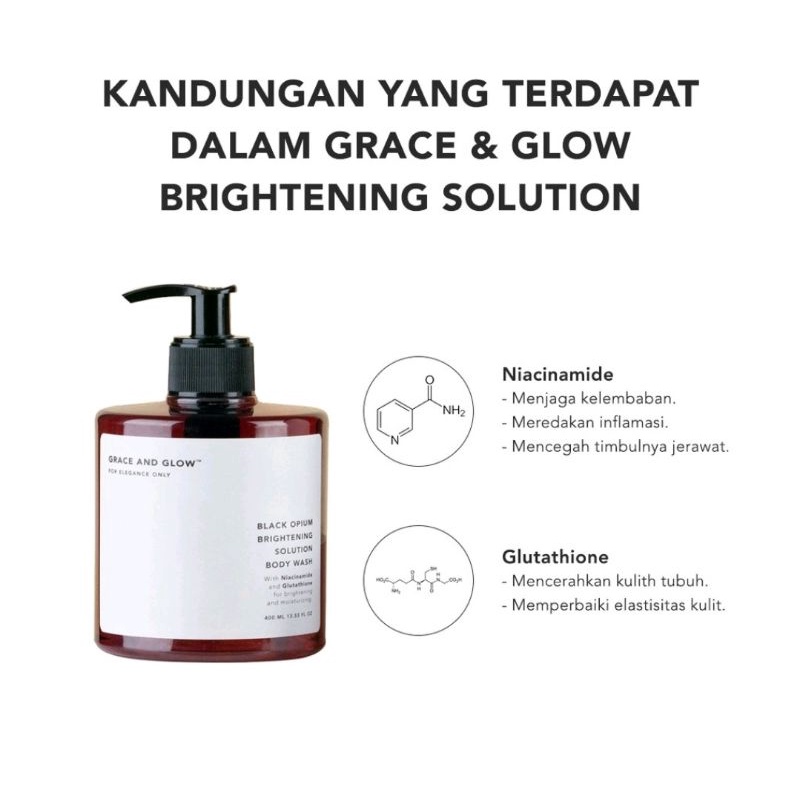 [BPOM] Grace &amp; Glow Body Wash | Body Scrub Black Opium Brightening - English Pear &amp; Freesia Anti Acne | Baccarat Rouge | Moist Moisture | Grace and Glow