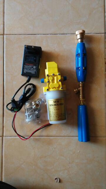 Paket Lengkap Tanpa Selang Dinamo Golden Adaptor 3 A Pompa Air Steam 12v Dc Disenfektan Cuci Motor