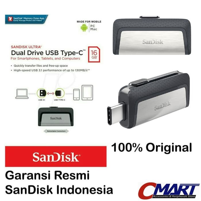SanDisk OTG Type C 16GB Dual Drive TypeC 16 GB USB 3.1 SDDDC2-016G-G46