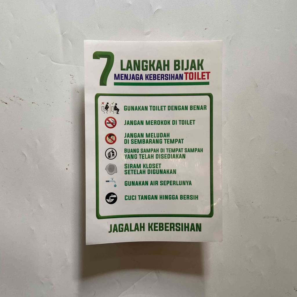 Sticker Kebersihan Toilet, Menjaga Kebersihan Toilet