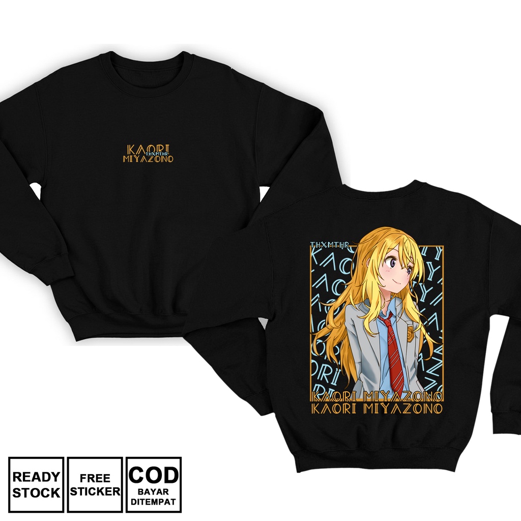 Jual SWEATER KAORI MIYAZONO SHIGATSU WA KIMI NO USO WAIFU ANIME MANGA KOUSEI ARIMA HIKARU NARA