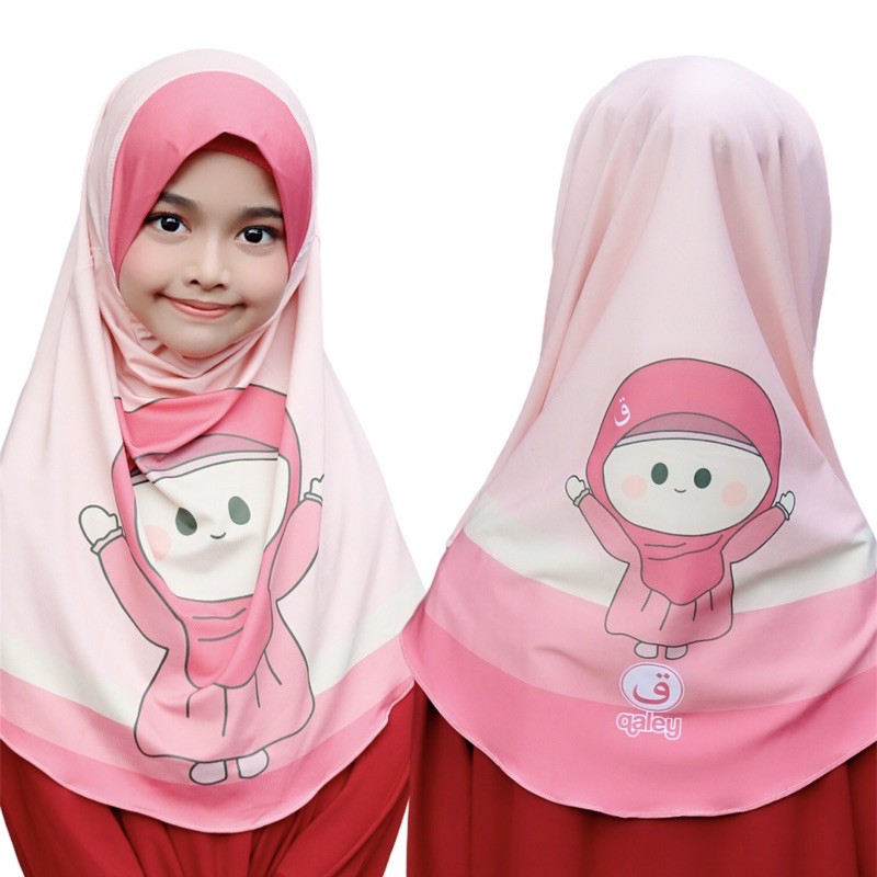 BERGO / HIJAB INSTANT PRINTING MOTIF ANIMASI LUCU , HIJAB INSTANT ANAK KARAKTER , BERGO ANAK