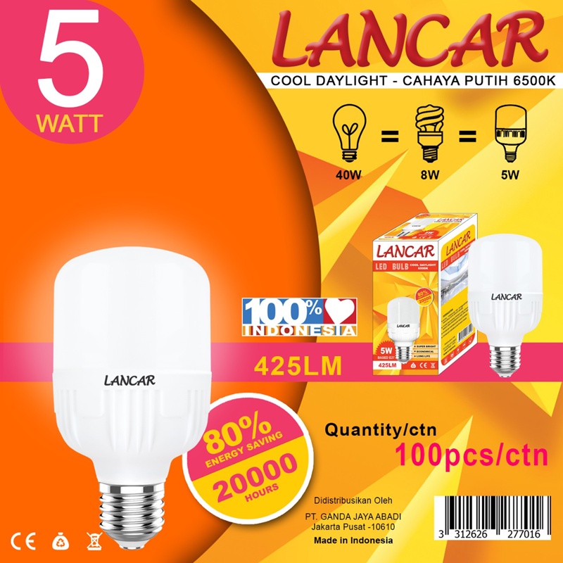 Lancar Bulb T Lampu Lancar 5 WATT 10 WATT 15 WATT Murah Hemat Energi Awet Tahan Lama STAR LED