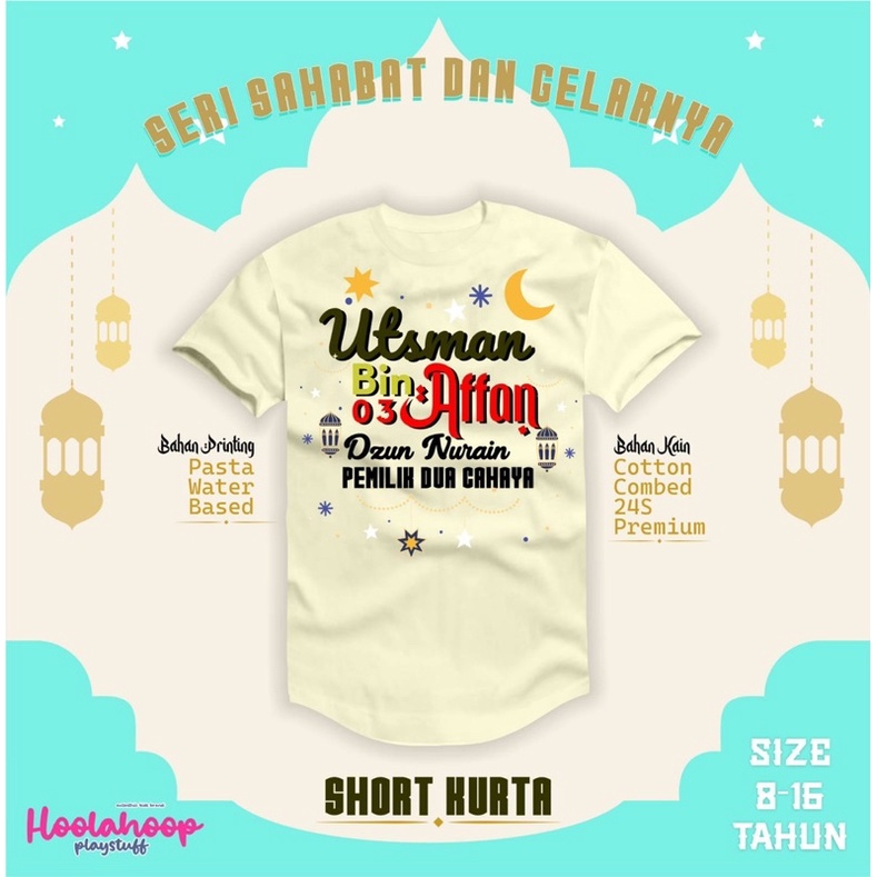 KAOS SHORT KURTA SERIES SAHABAT NABI DAN GELARNYA KAOS KEMKO HOOLAHOOP ft bumblebee