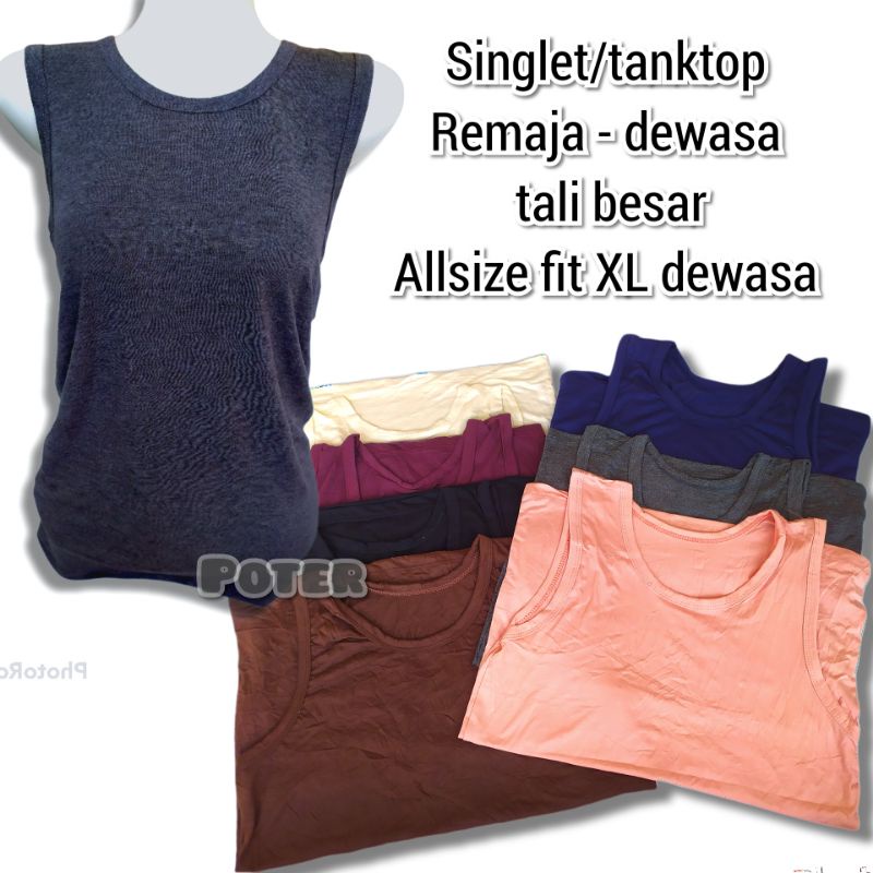 kaos dalam tanktop perempuan singlet wanita tali besar agnes spandex soft katun polos remaja dewasa murah M L XL jumbo big size fit xxl lusin grosir top paket grosir hemat murah lusinan