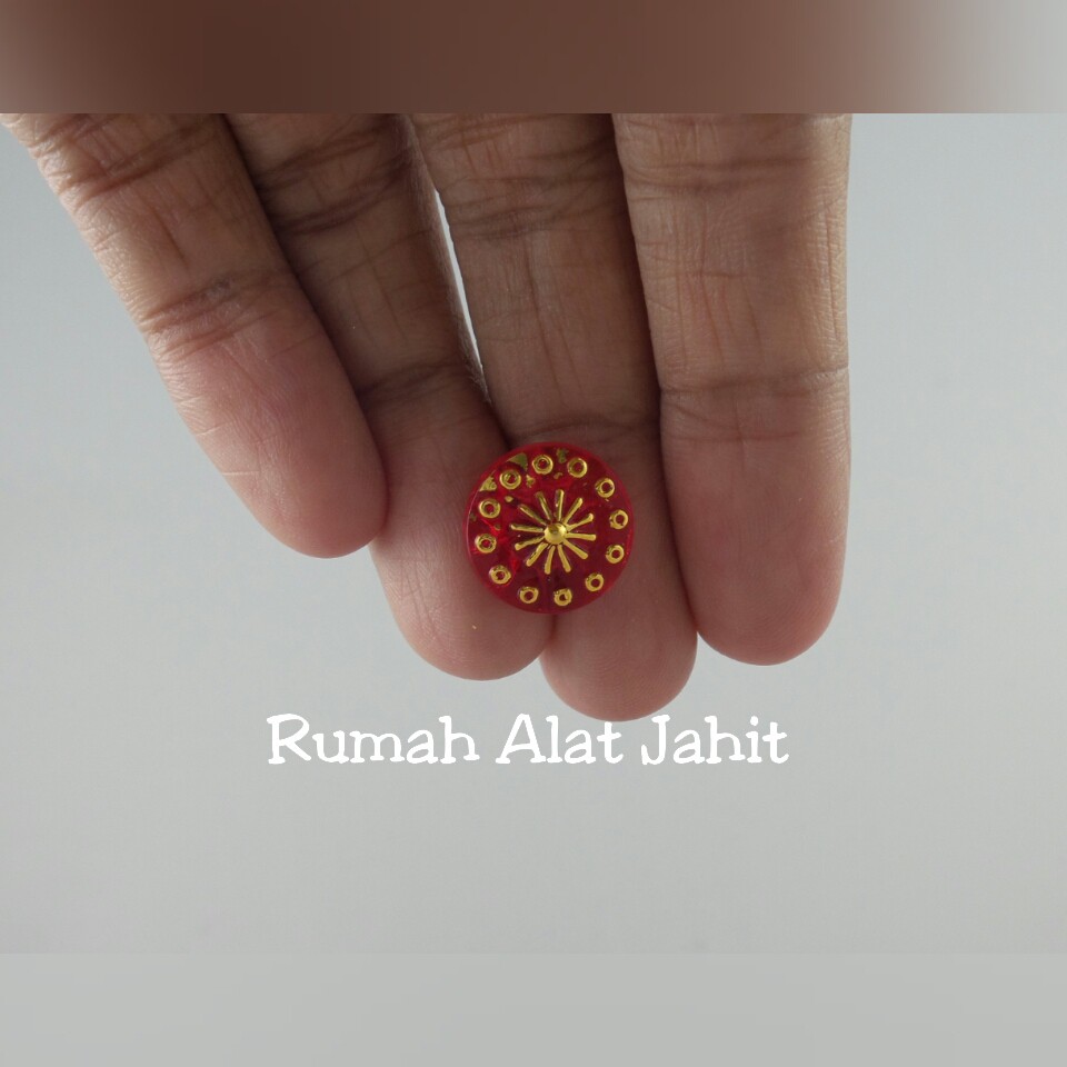 Kancing Akrilik Emas Motif Petasan 12mm