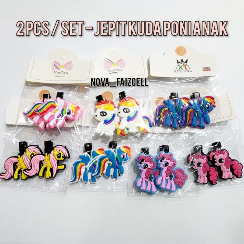 2 pcs / Set - Jepit Rambut Anak Kuda Pony Ala Korea