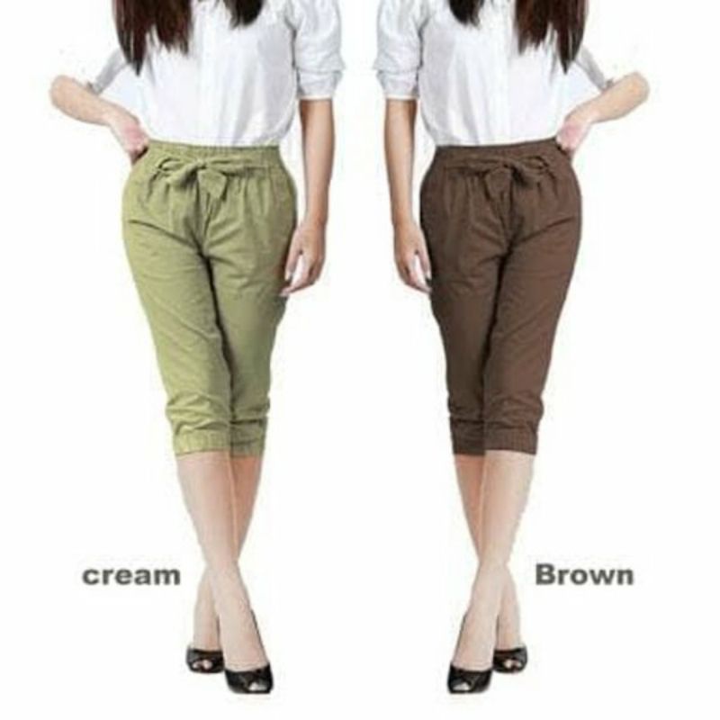 Celana Jogger Katun Strecth Pendek 7/8 Wanita | Jogger Pants