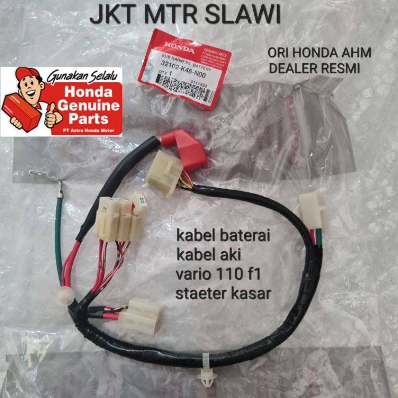 32102 K46 N00 kabel baterai kabel aki vario 110 fi stater kasar asli honda