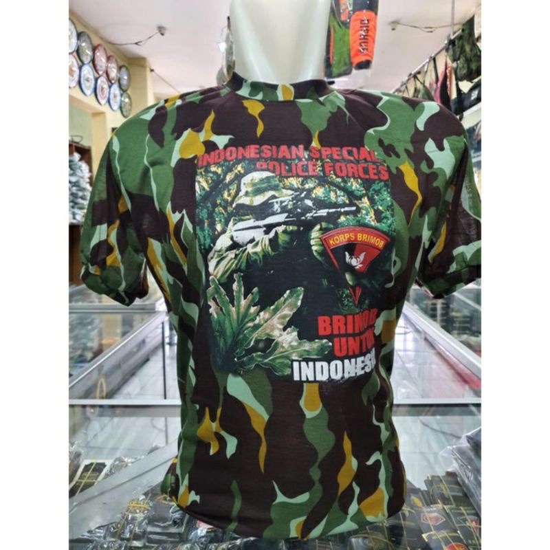 kaos loreng BRIMOB, kaos brimob sablon, KAOS BRIMOB
