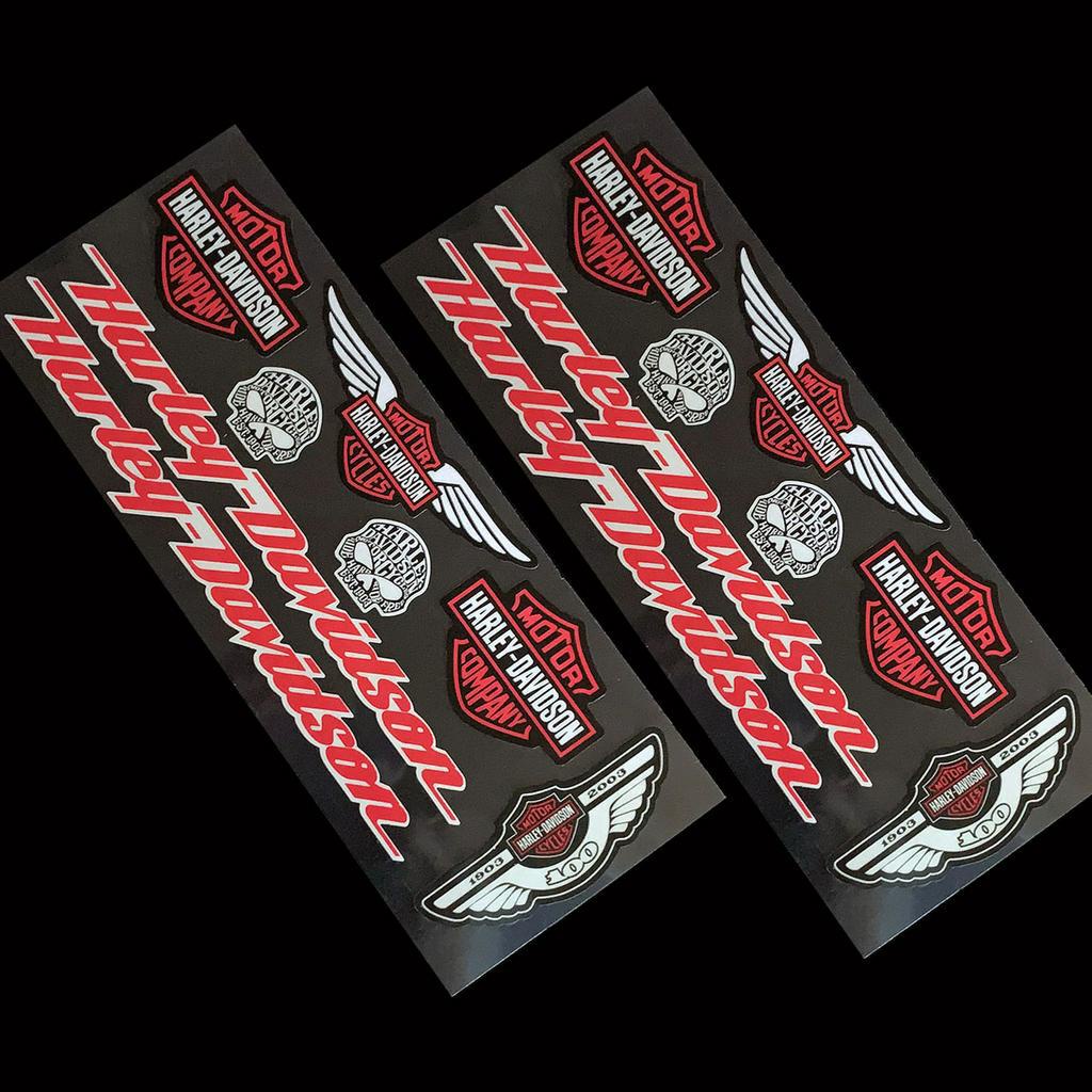 Stiker Vinyl Reflektif Motif Harley Davidson Untuk Dekorasi Fender Samping Motor Suzuki