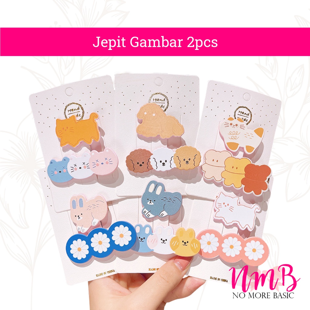 Jepitan Rambut Anak Perempuan Korea Set Jepitan Gambar 1 Set isi 2 pcs Rambut Anak Motif Lucu