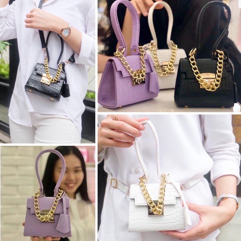 TAS VIRALL MINI BAG MICRO CROCO TAS KO MOON YOUNG