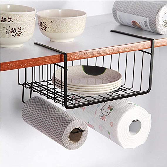 Rak Gantung Tambahan Bawah Lemari Pakaian Sela Laci Dapur Kamar Mandi Serbaguna Kuat Tebal Cabinet Door Organizer Storage Basket Rack