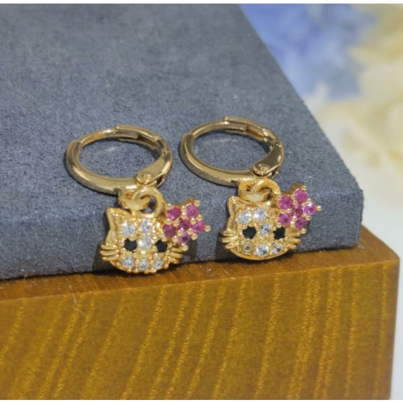 anting xuping hello kitty super mewah simpel gold dan silver N130721000