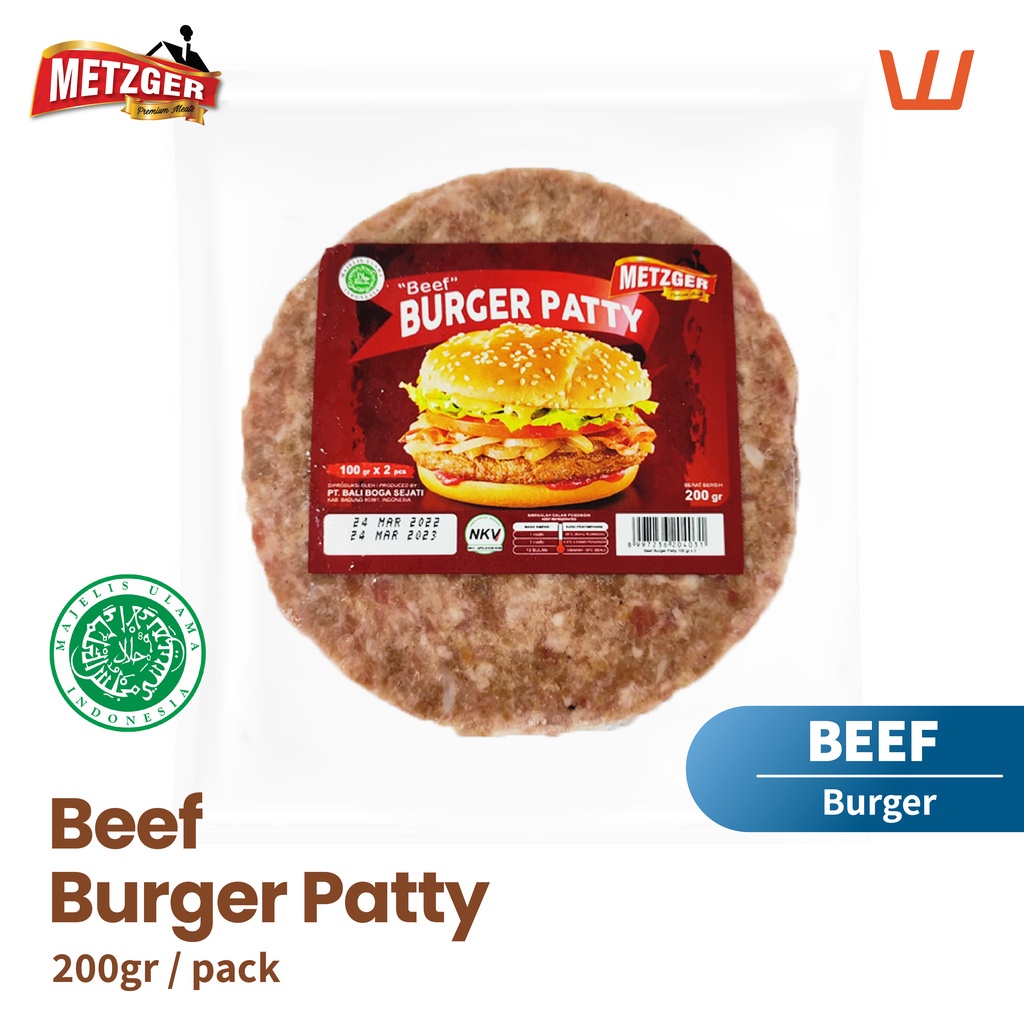 

Beef Burger Patty Sapi isi 2 pcs Halal Metzger 200gr