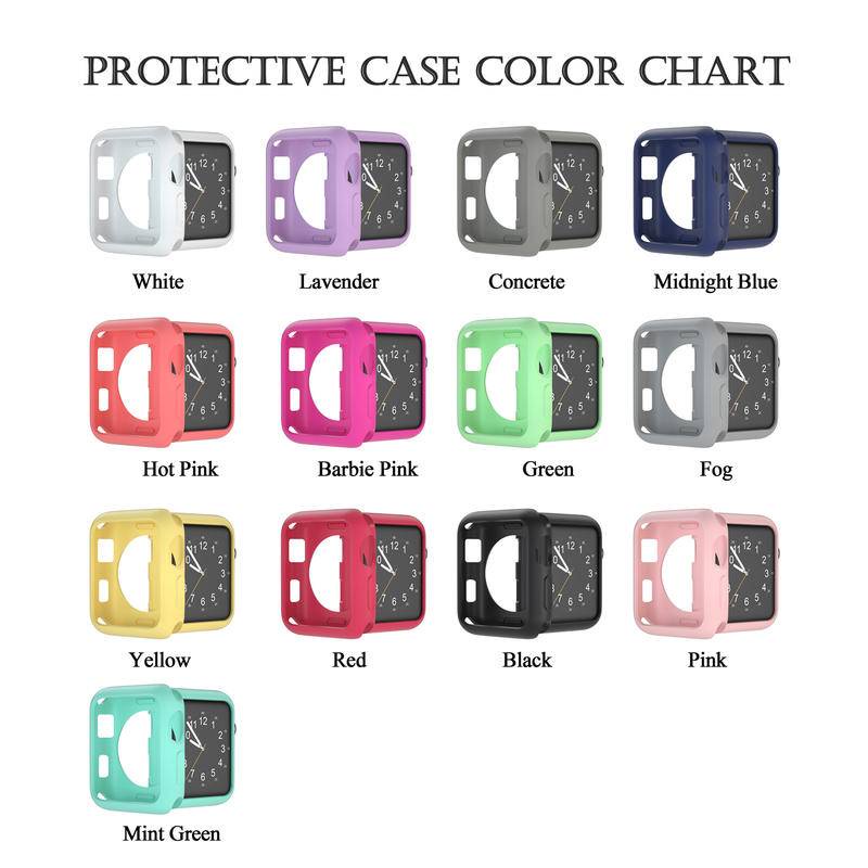Case Pelindung Layar Bahan Silikon TPU Untuk Apple Watch 7 SE 6 5 4 3 2 1 38MM 40MM 41MM 42MM 44MM 45MM