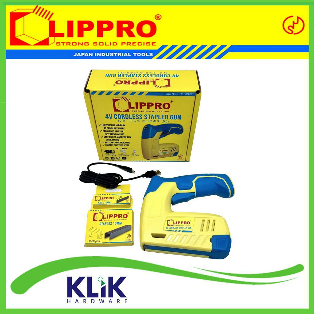 Lippro Cordless Staples Gun 2-in-1 Mesin Paku Tembak Baterai 4 Volt 1300 mAh