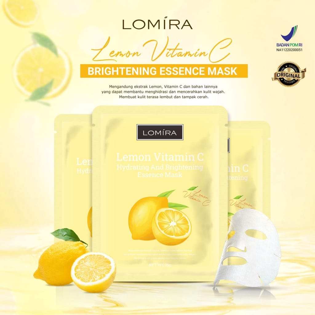 LOMIRA Sheet Mask essence brightening Skincare Masker Wajah topeng 0.02 gr