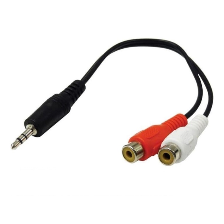 Kabel Konektor Audio Aux 3.5mm to 2 RCA Female