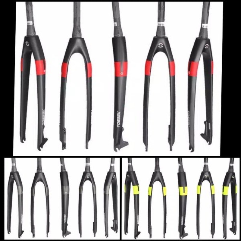 fork rigid full carbon tepered toseek MTB Garpu sepeda Taperred bike carbon