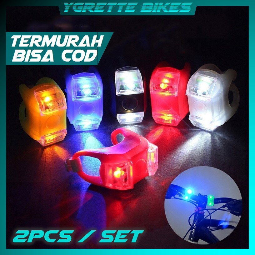 YGRETTE - Zacro Lampu LED Sepeda Silikon 2 PCS - HL-009 - Red