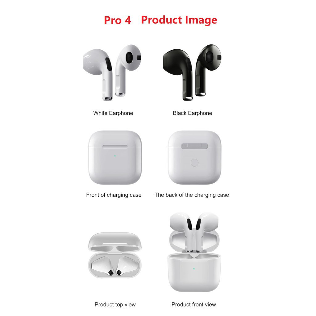 inPods Pro 4 TWS Wireless Bluetooth 5.0 Headset Touch Control Stereo Bass Earphones With Built-in Microphone