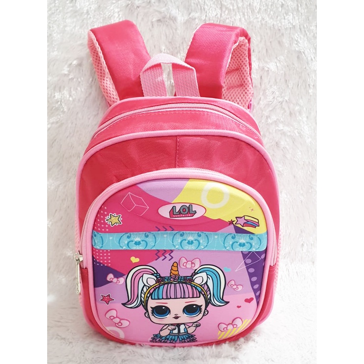 PROMO TERMURAH TAS Ransel Anak PAUD 2Tahun  Perempuan Cantik Gambar Kuda Pony 10inch Timbul ( Love Paud )