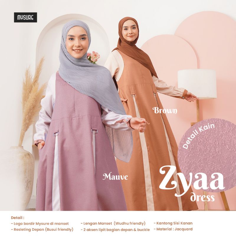 [ SALE PROMO ] GAMIS TERBARU DARI MYSURE // ZYAA DRESS MUSLIM REMAJA PEREMPUA N SYARI