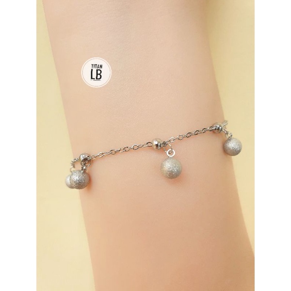 Gelang Tangan Rantai Tipis Silver Titanium N21072201