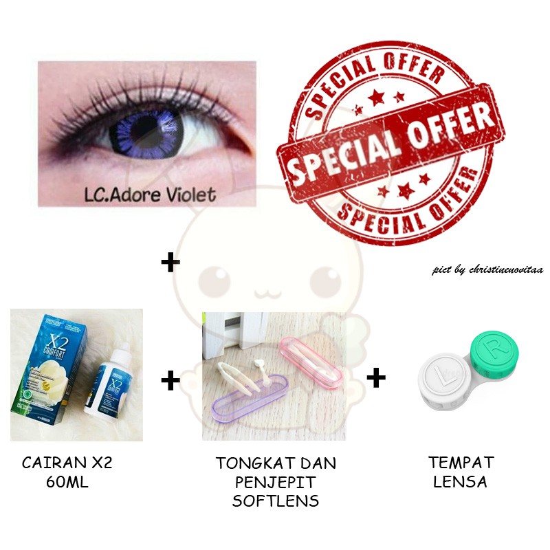 Softlens LIVING COLOR ADORE 14.4mm - Normal - Paket Softlens Pemula