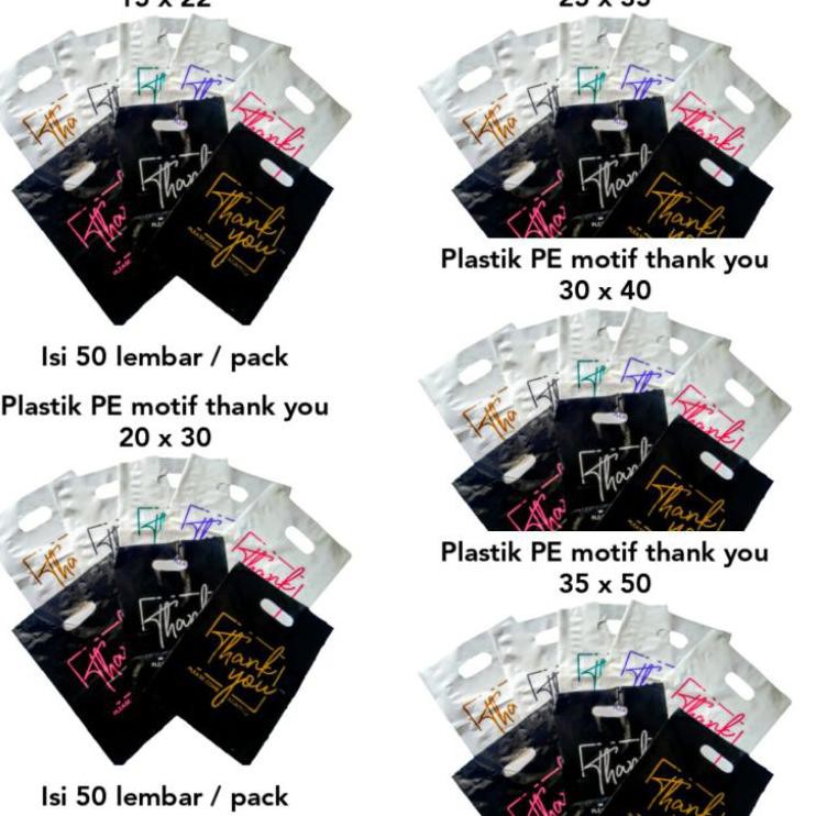 

PREMIUM Plastik plong motif thank you / plastik pond motif thank you 35 x 50