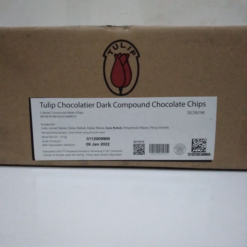 

Tulip Dark Choco Chips 250gr / Coklat Chips repack