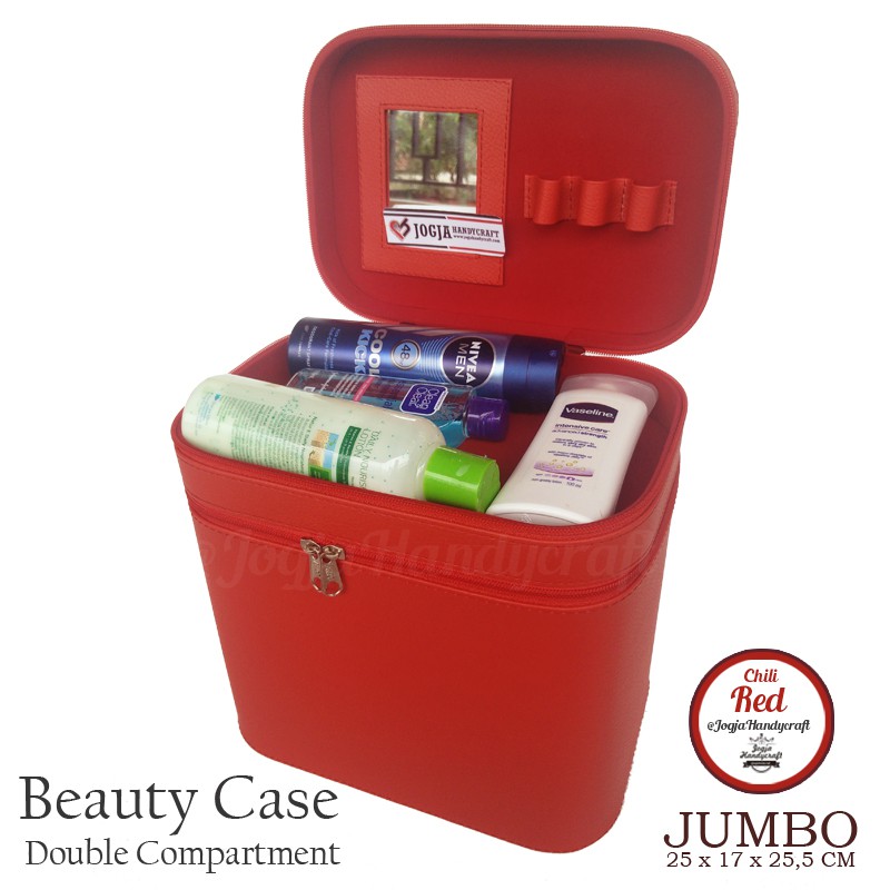 NEW TAS KOSMETIK JUMBO ORIGINAL RED/ BEAUTYCASE / BIG POUCH MAKEUP