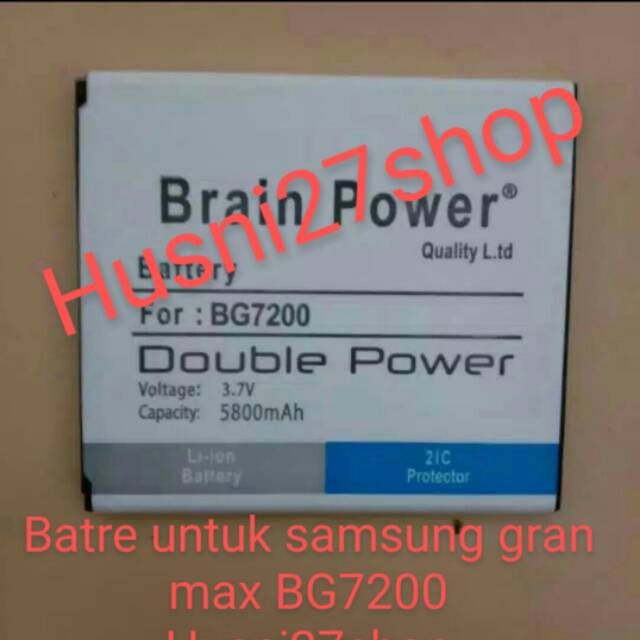 Baterai Battery Batere Samsung Grand Max BG7200 IC DOUBLE POWER BATTERY