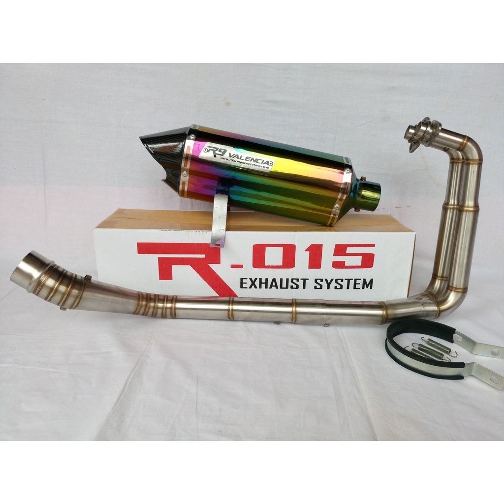 Knalpot R9 Valencia Rainbow Full Set Ninja 250Fi / Carbu - Ninja 300Fi - Z250 - MT25 - R25 PNP