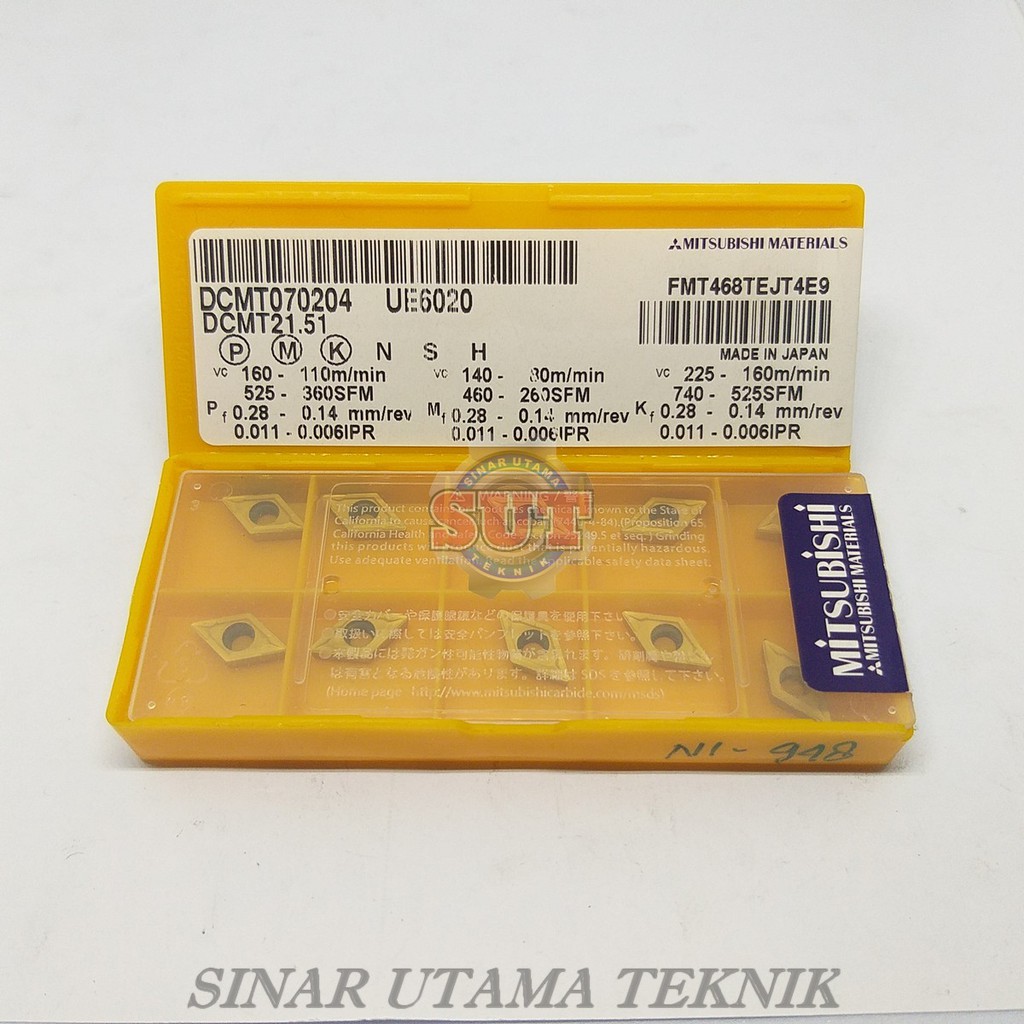 Insert DCMT 070204 DCMT 21-51 Betel Bubut Mata Bubut