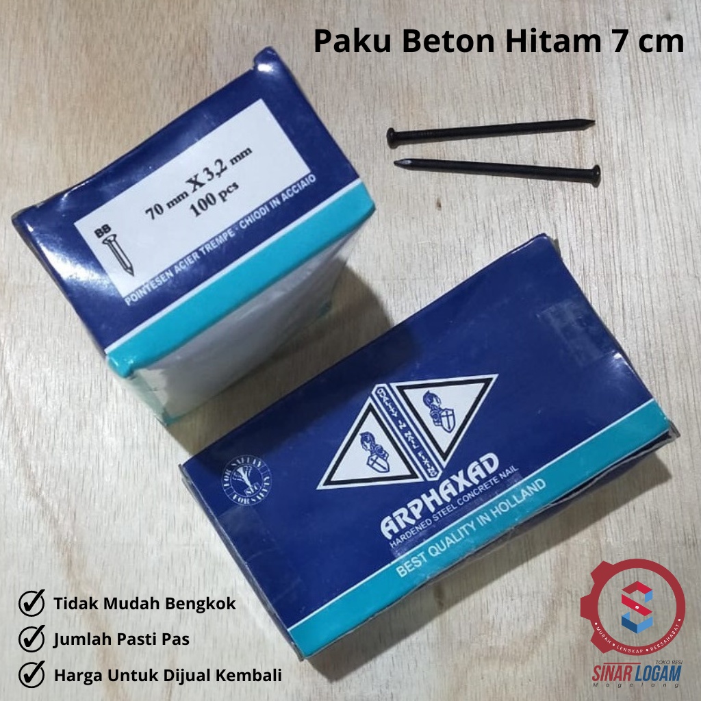 PAKU BETON 7 CM PAKU TEMBOK 7 CM PAKU BETON HITAM 7 CM 1 DUS 100 PCS